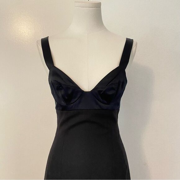 Rebecca Taylor Black Wool and Lastol Bustier Style Dress Size 2 - Picture 8 of 15
